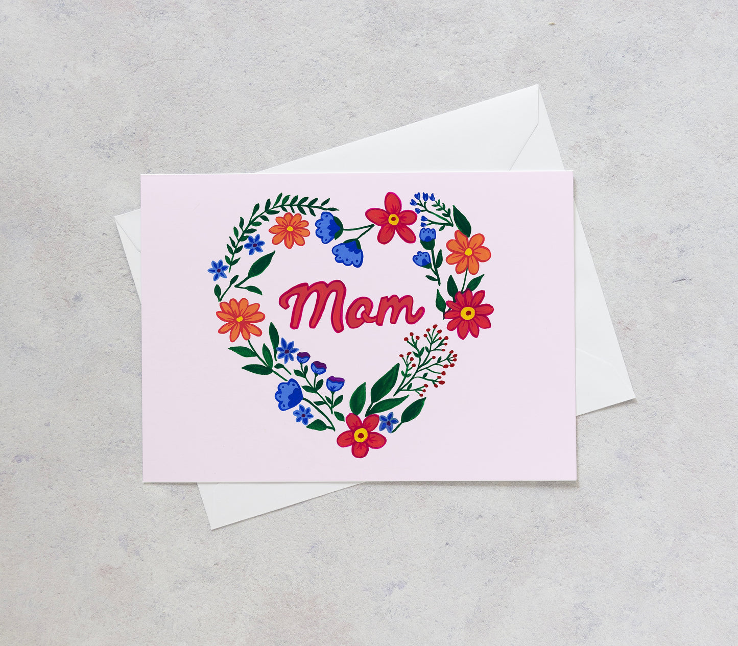 Mom Floral Heart - Mother's Day Card