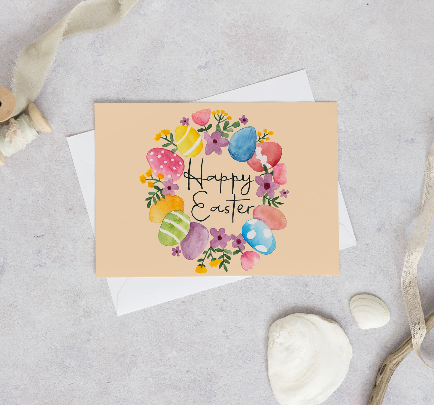 Easter Egg Wreath Card