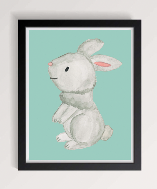 Grey Bunny Print