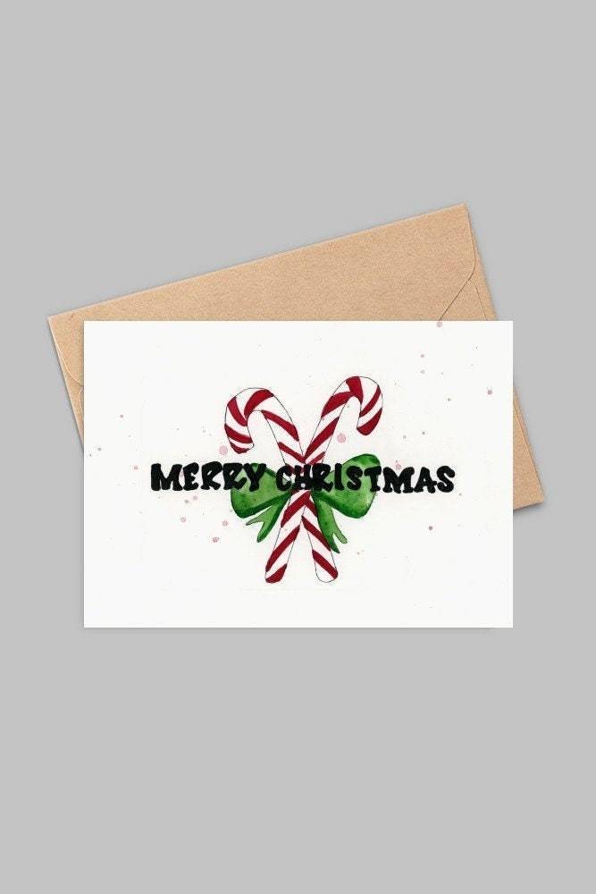 Candy Cane Christmas Card