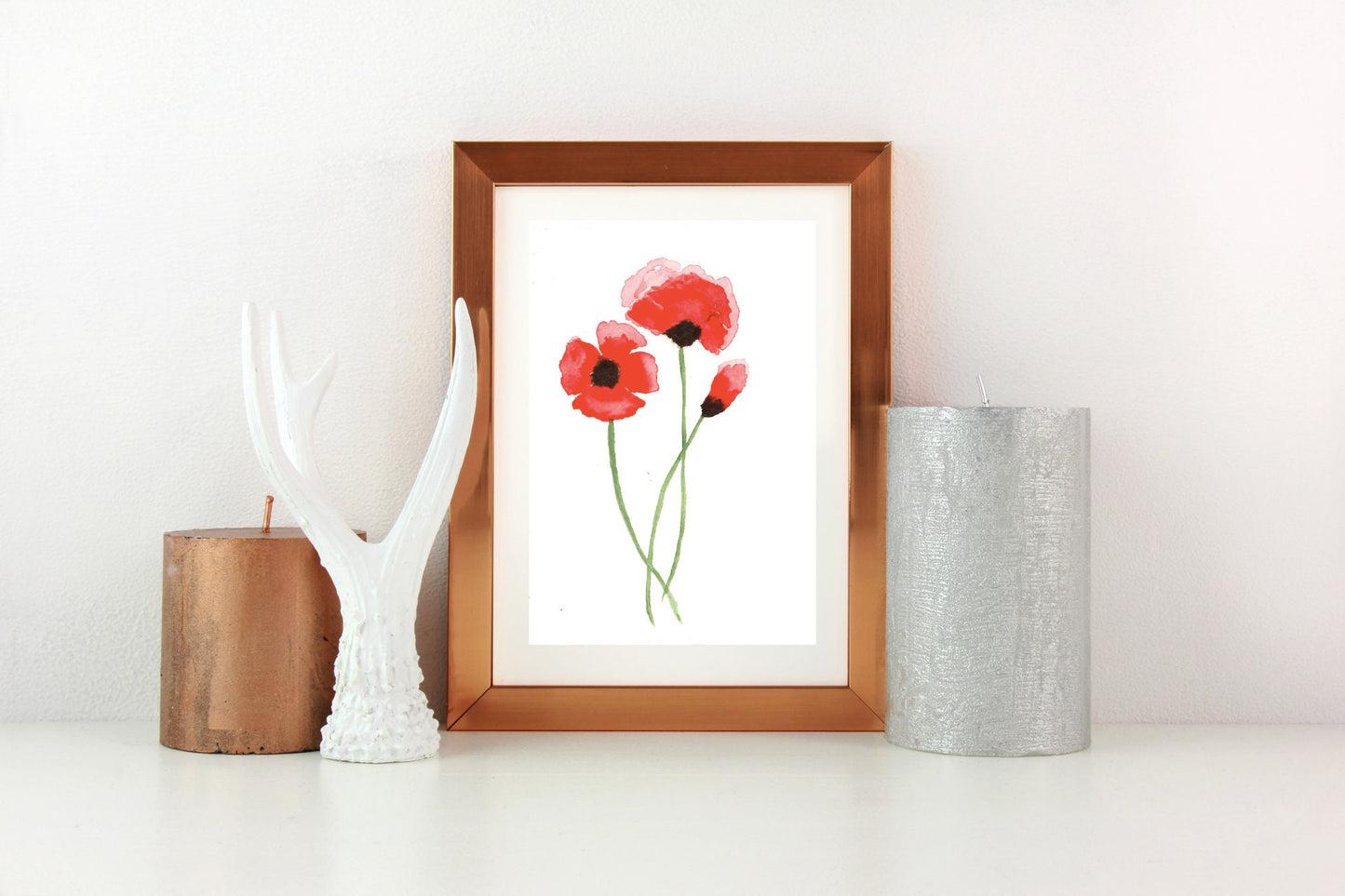 Poppy Water Colour Print