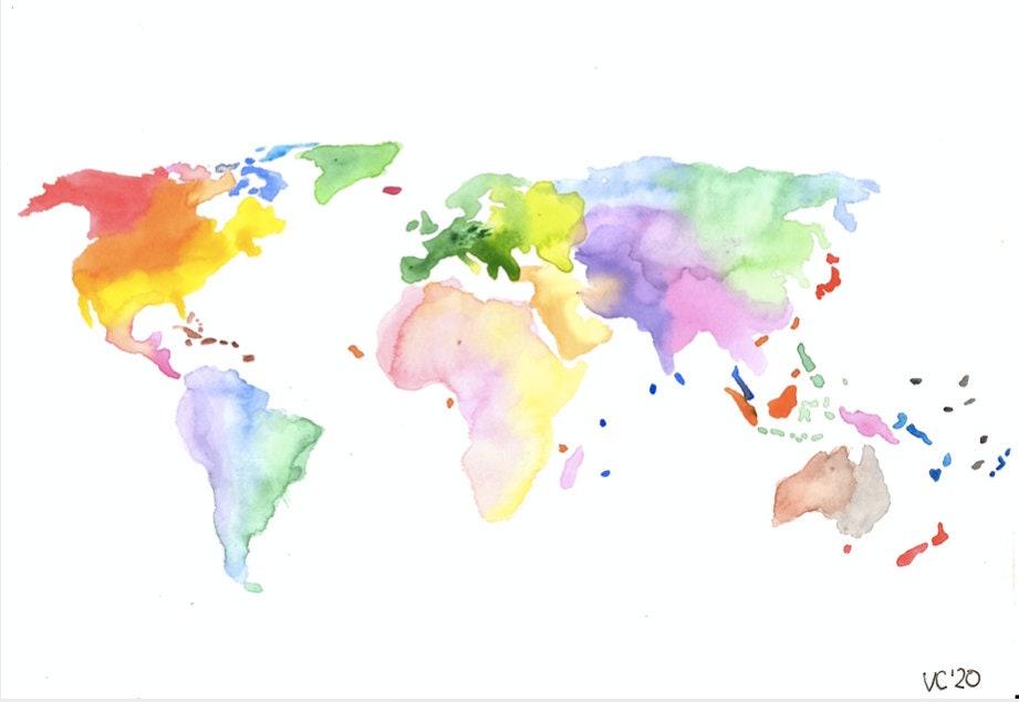 Watercolour Map Print