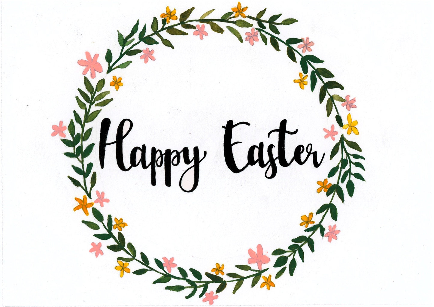 Happy Easter Card Wreath Card