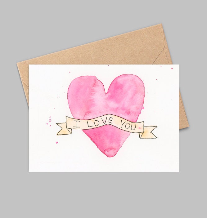 I Love You Card Valentine's Day Card