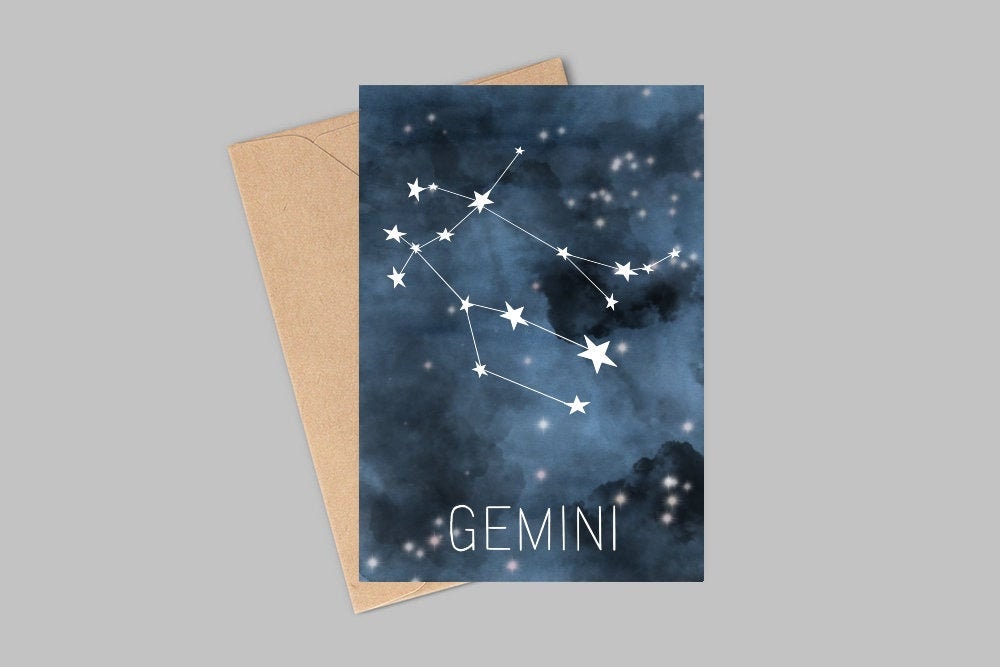 Gemini Constellation Birthday Card