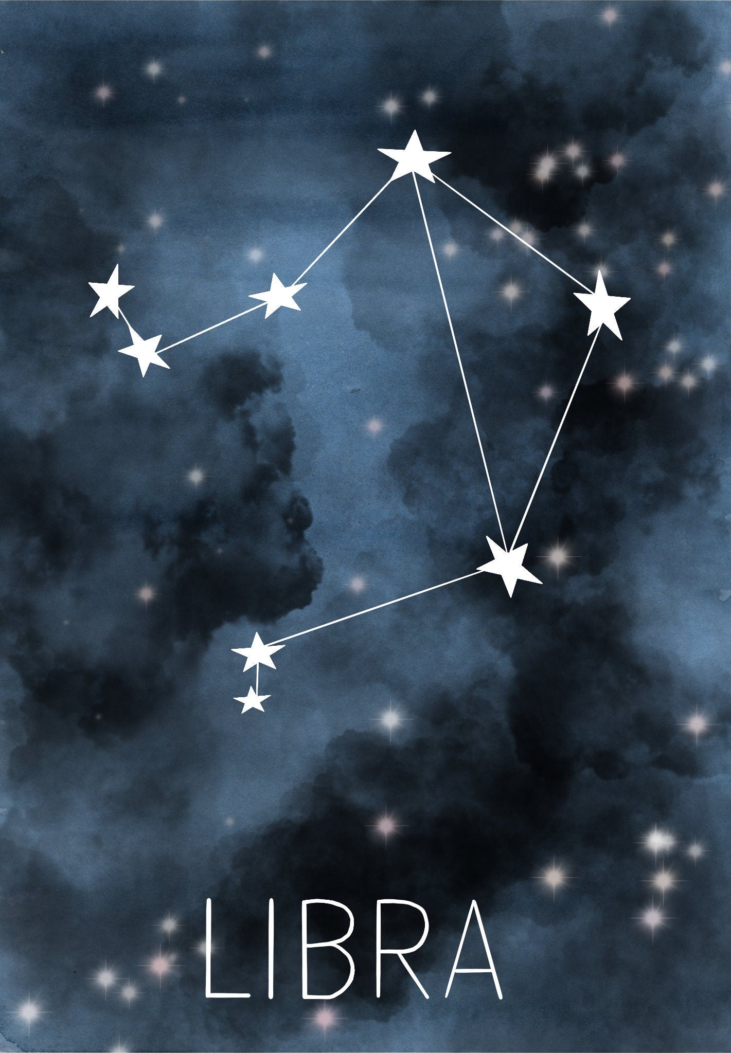 Libra Constellation Birthday Card
