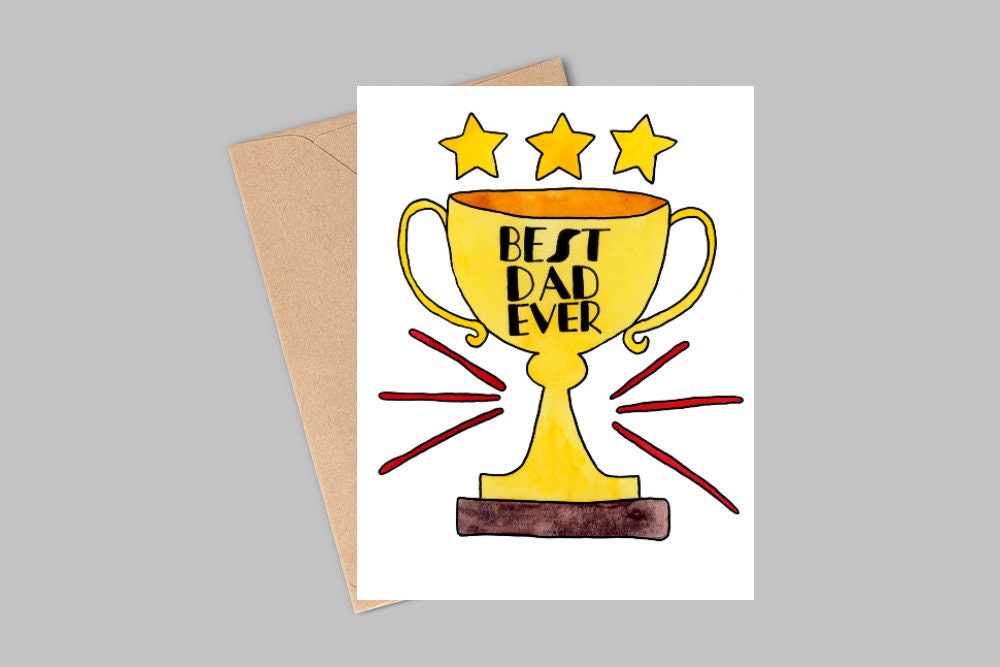 Best Dad Ever Trophy Father's Day Card