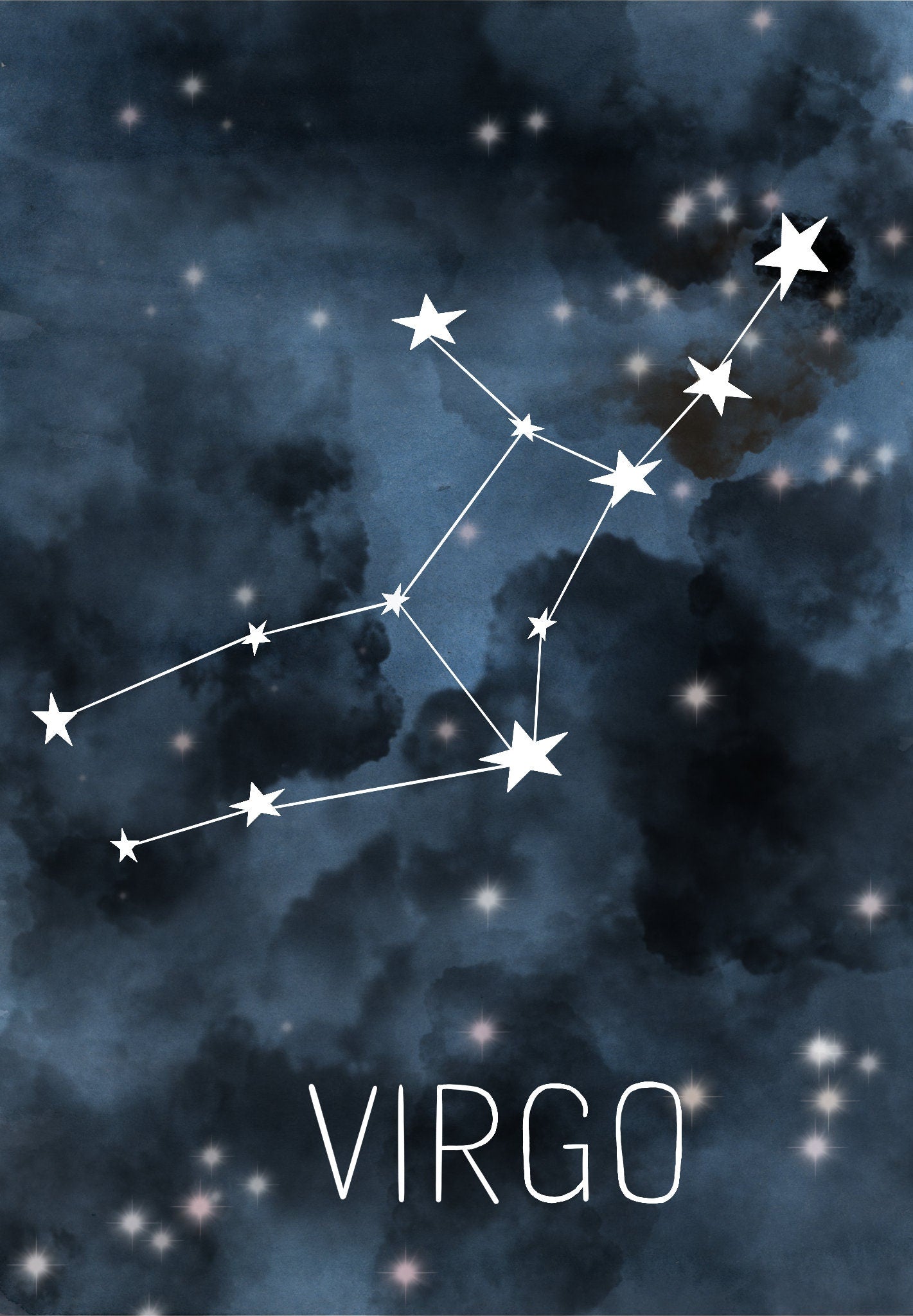 Virgo Constellation Birthday Card