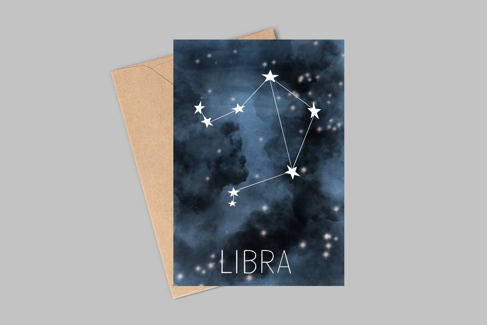 Libra Constellation Birthday Card