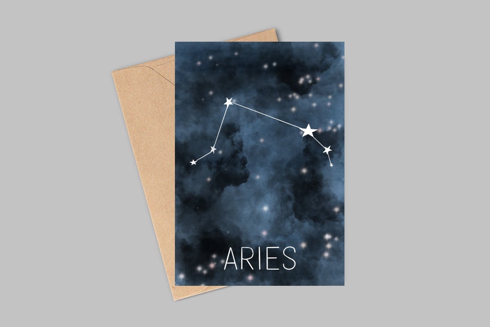 Aries Constellation Birthday Card