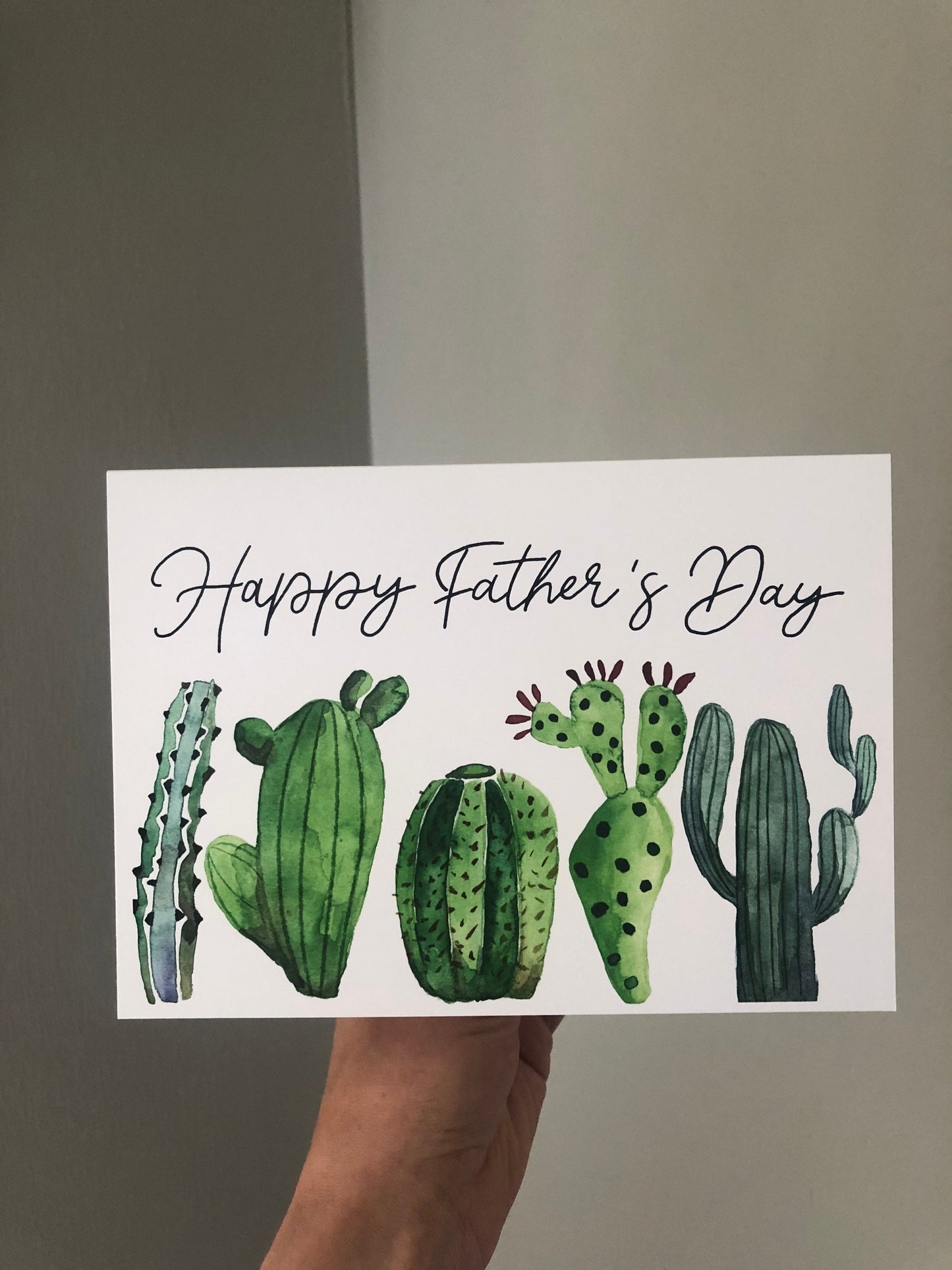 Cactus Happy Father's Day Watercolour Card