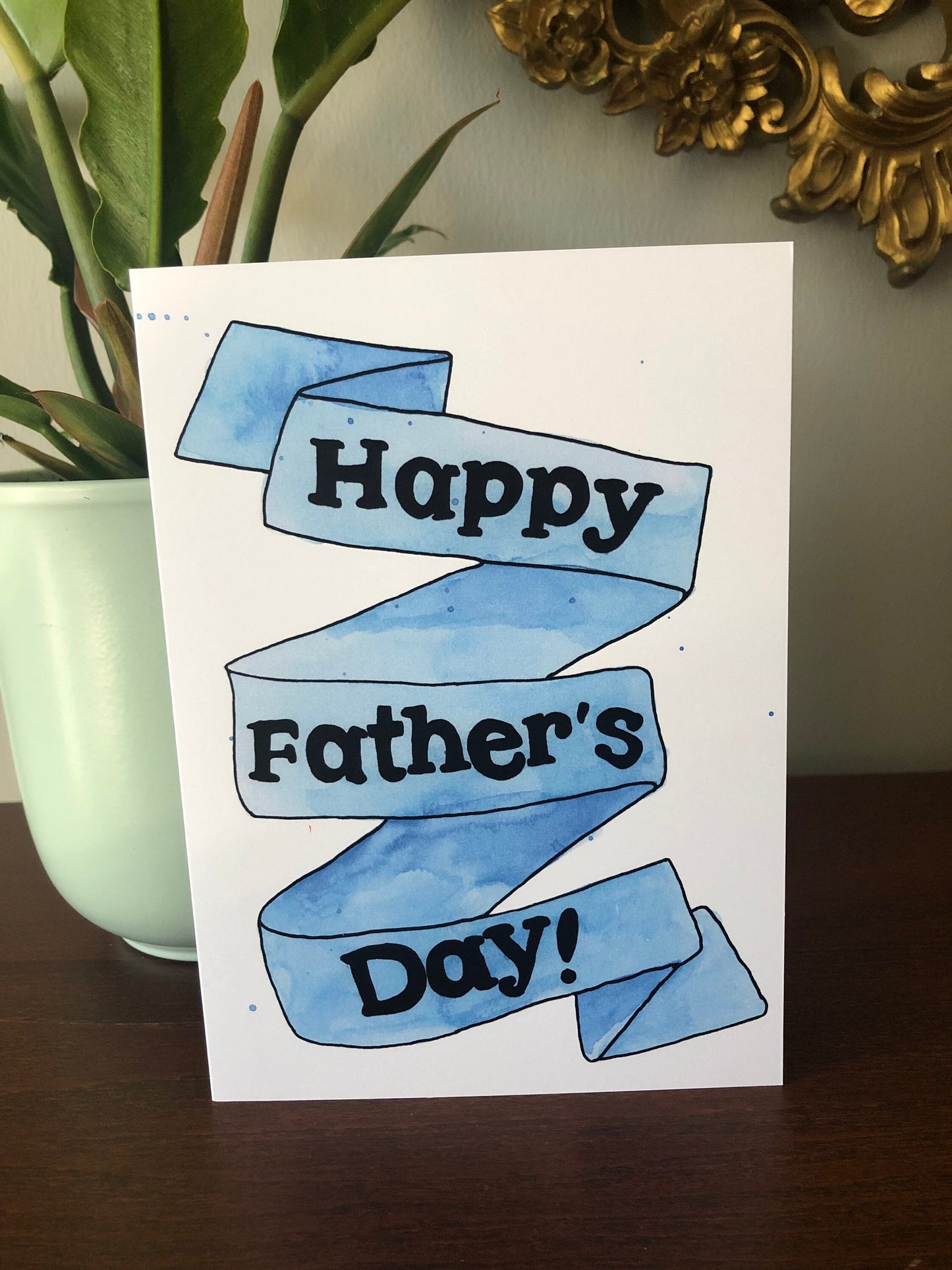 Blue Ribbon Happy Father's Day Card