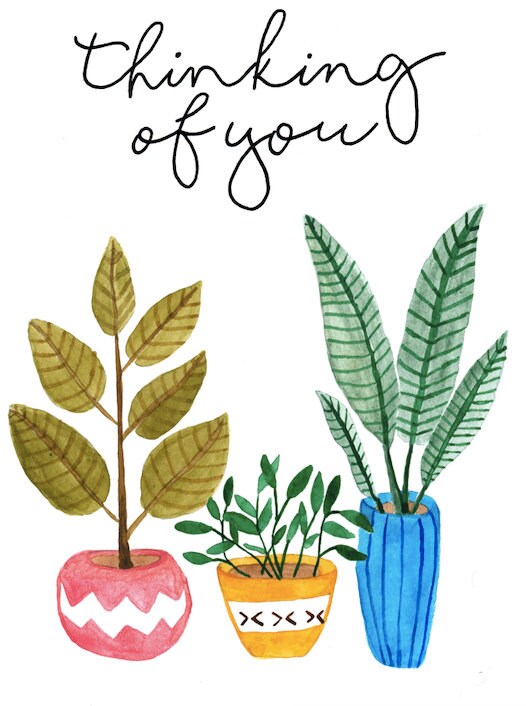 Thinking Of You Watercolour Card