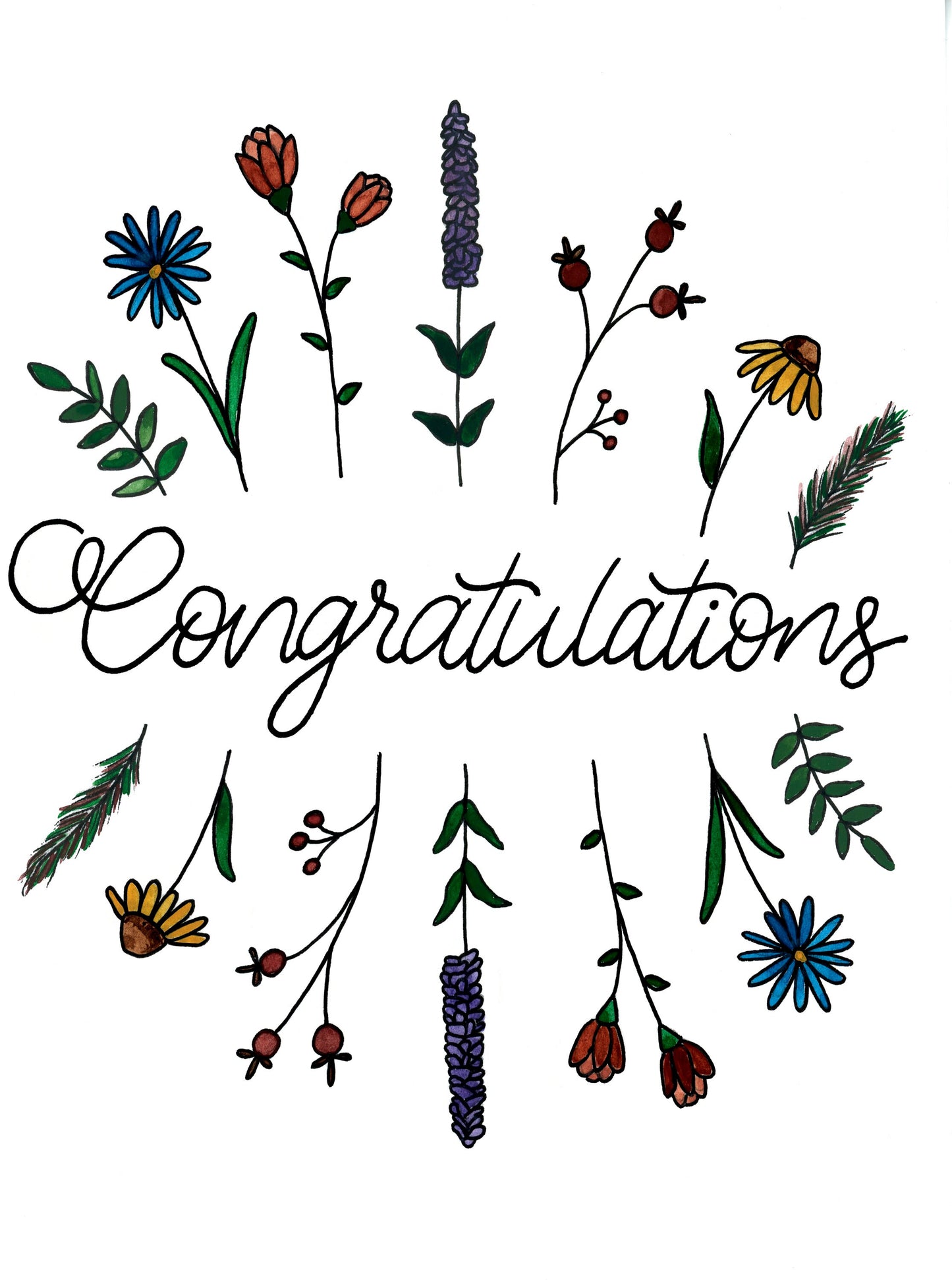 Cute Flower Congratulations Greeting Card