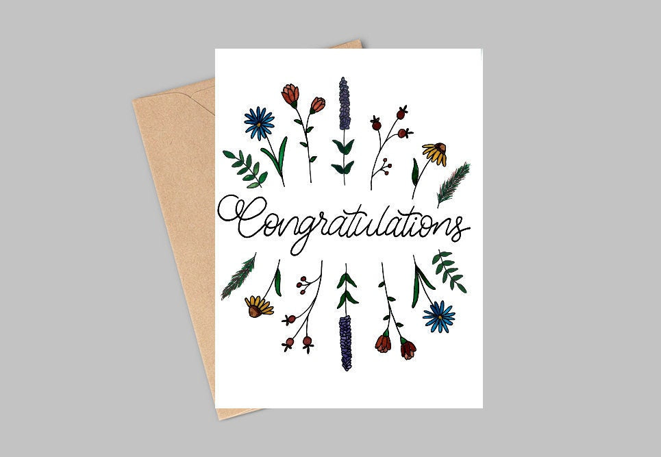 Cute Flower Congratulations Greeting Card
