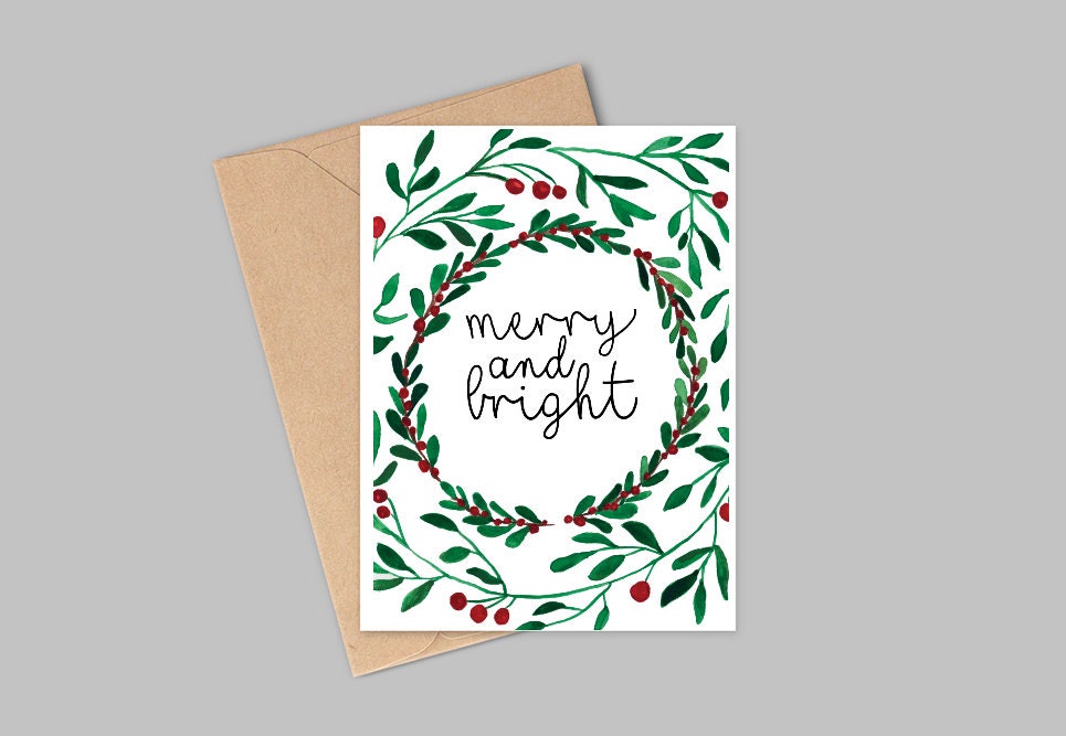 Assorted 25 Pack of Watercolour Christmas Cards