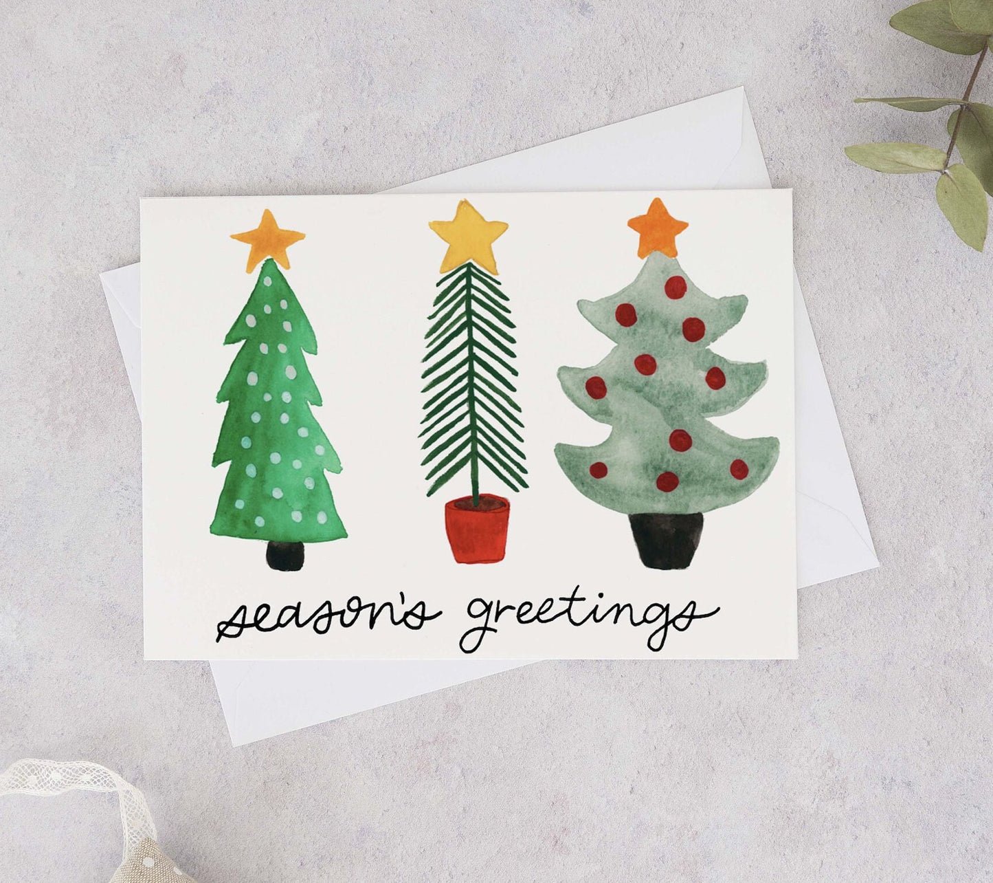 Christmas Tree Season's Greetings Card