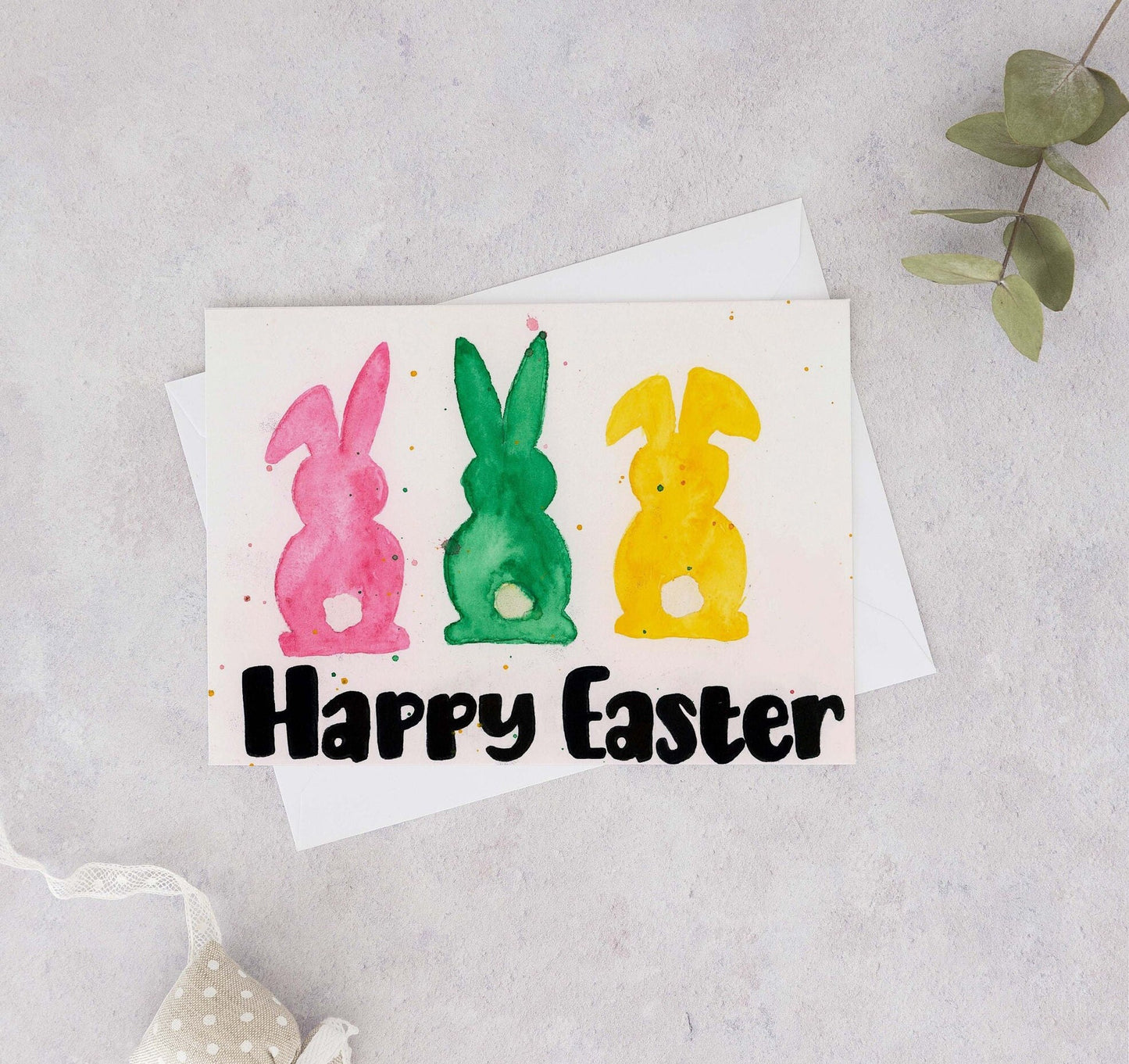 Easter Bunnies Happy Easter Card