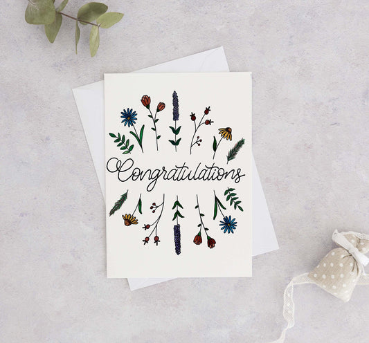 Cute Flower Congratulations Greeting Card