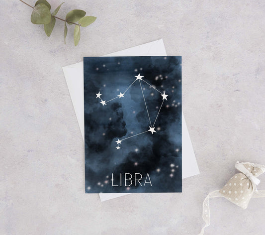 Libra Constellation Birthday Card