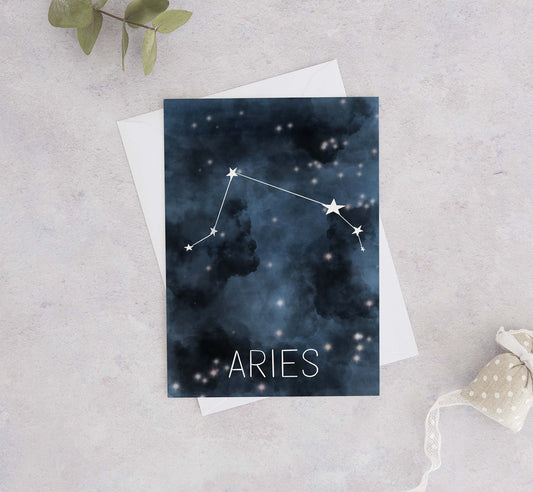Aries Constellation Birthday Card
