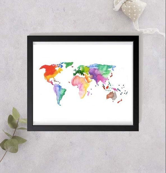 Watercolour Map Print