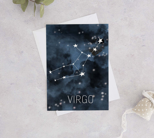 Virgo Constellation Birthday Card