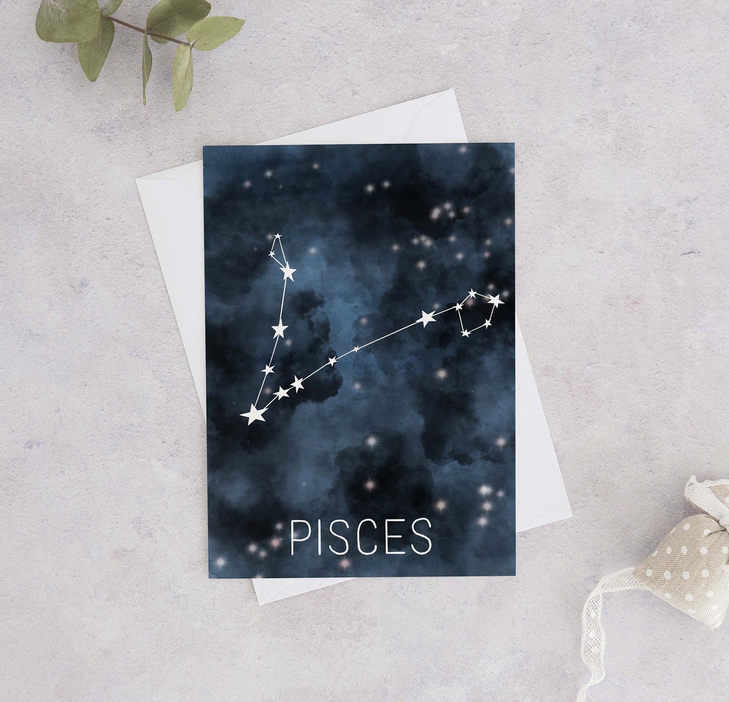 Pisces Constellation Birthday Card