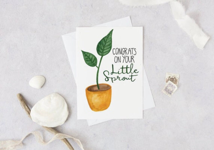 Congrats on Your Little Sprout - Baby Shower Card