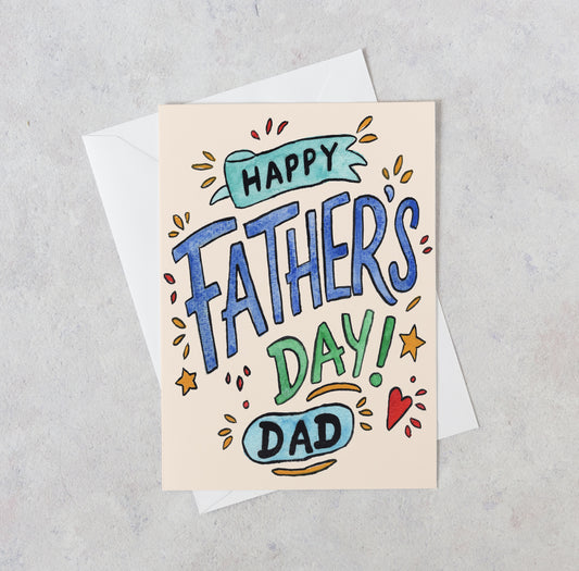 Vibrant Happy Father's Day Card