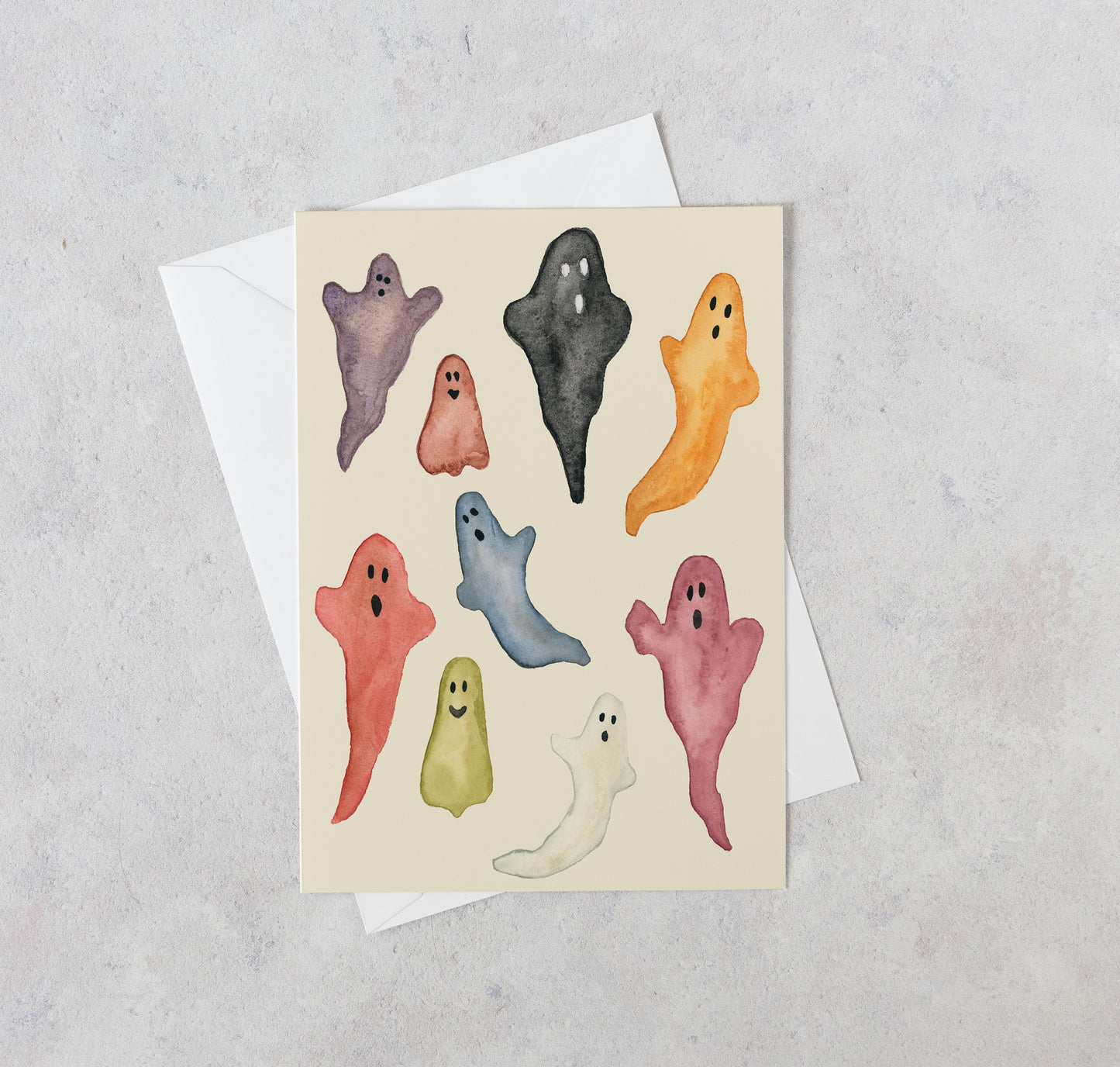 Colourful Ghosts Card