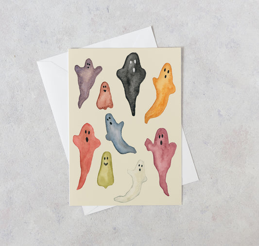Colourful Ghosts Card