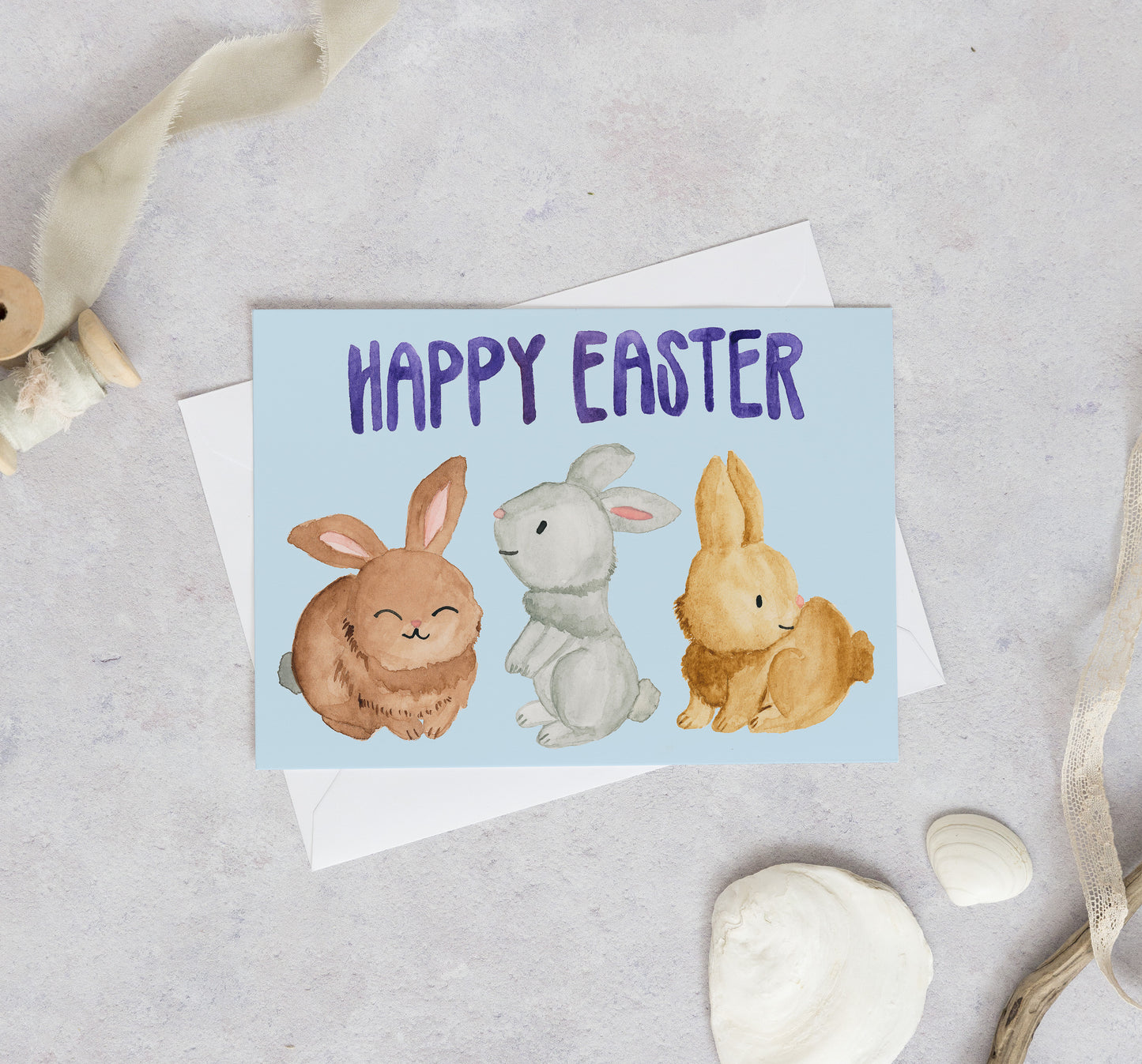 Happy Easter Bunnies Greeting Card
