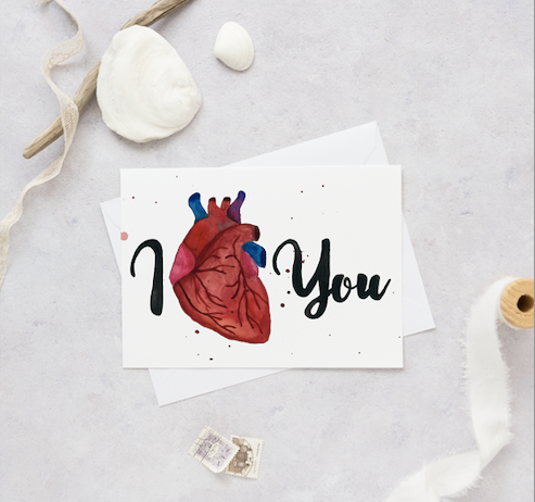 I Love You - Human Heart - Valentine's Day Card