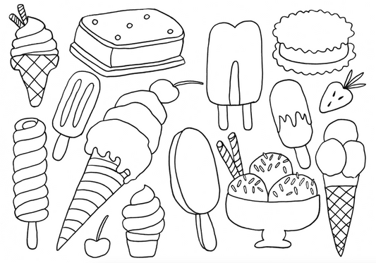 Ice Cream Colouring Page