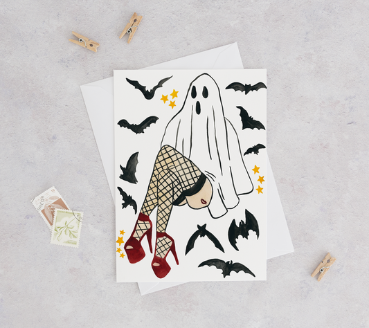 Ghost Babe Greeting Card