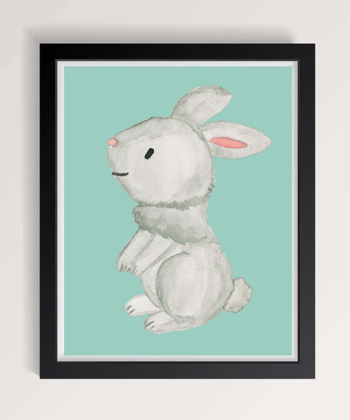 Grey Bunny Print