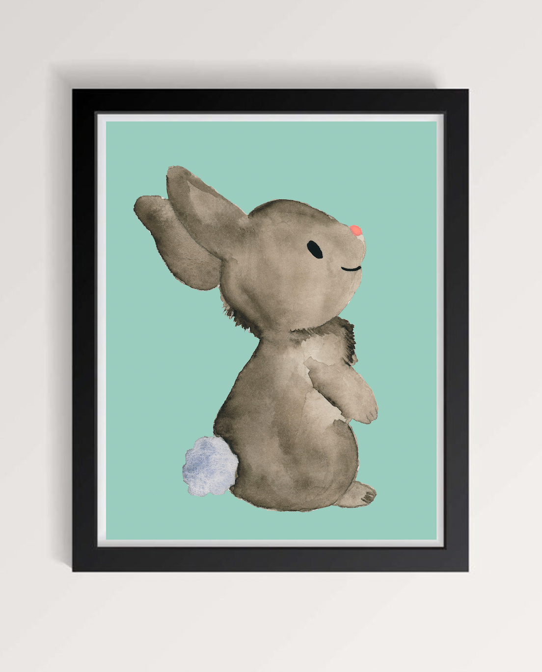 Grey Bunny Print