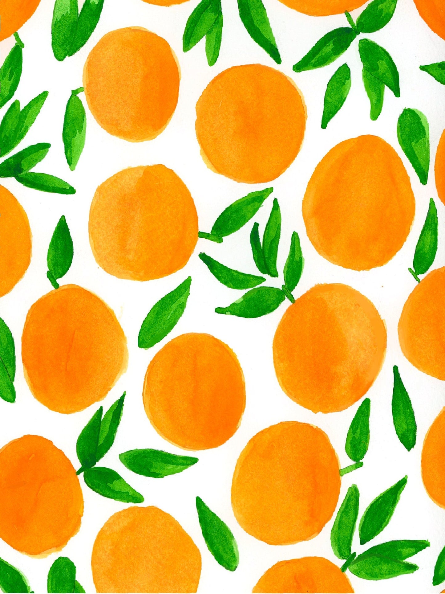 Watercolour Orange Print