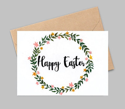 Happy Easter Card Wreath Card