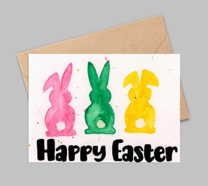 Easter Bunnies Happy Easter Card