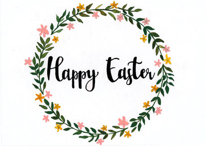 Happy Easter Card Wreath Card