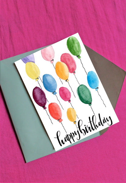 Balloons Happy Birthday Card