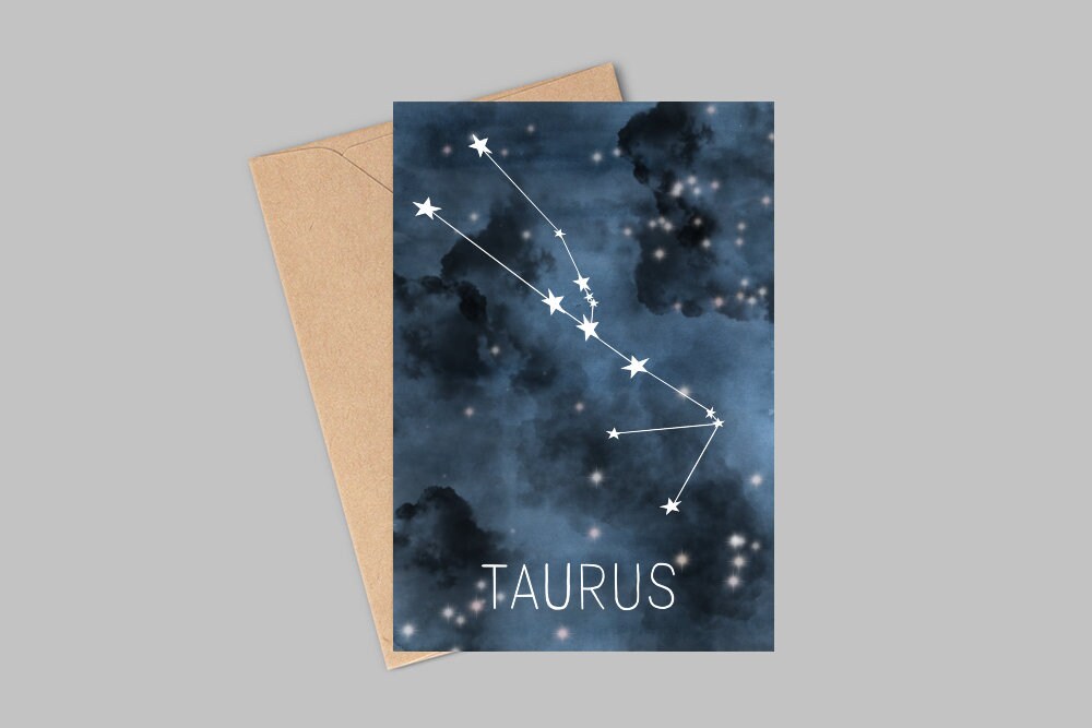 Taurus Zodiac Constellation Birthday Card