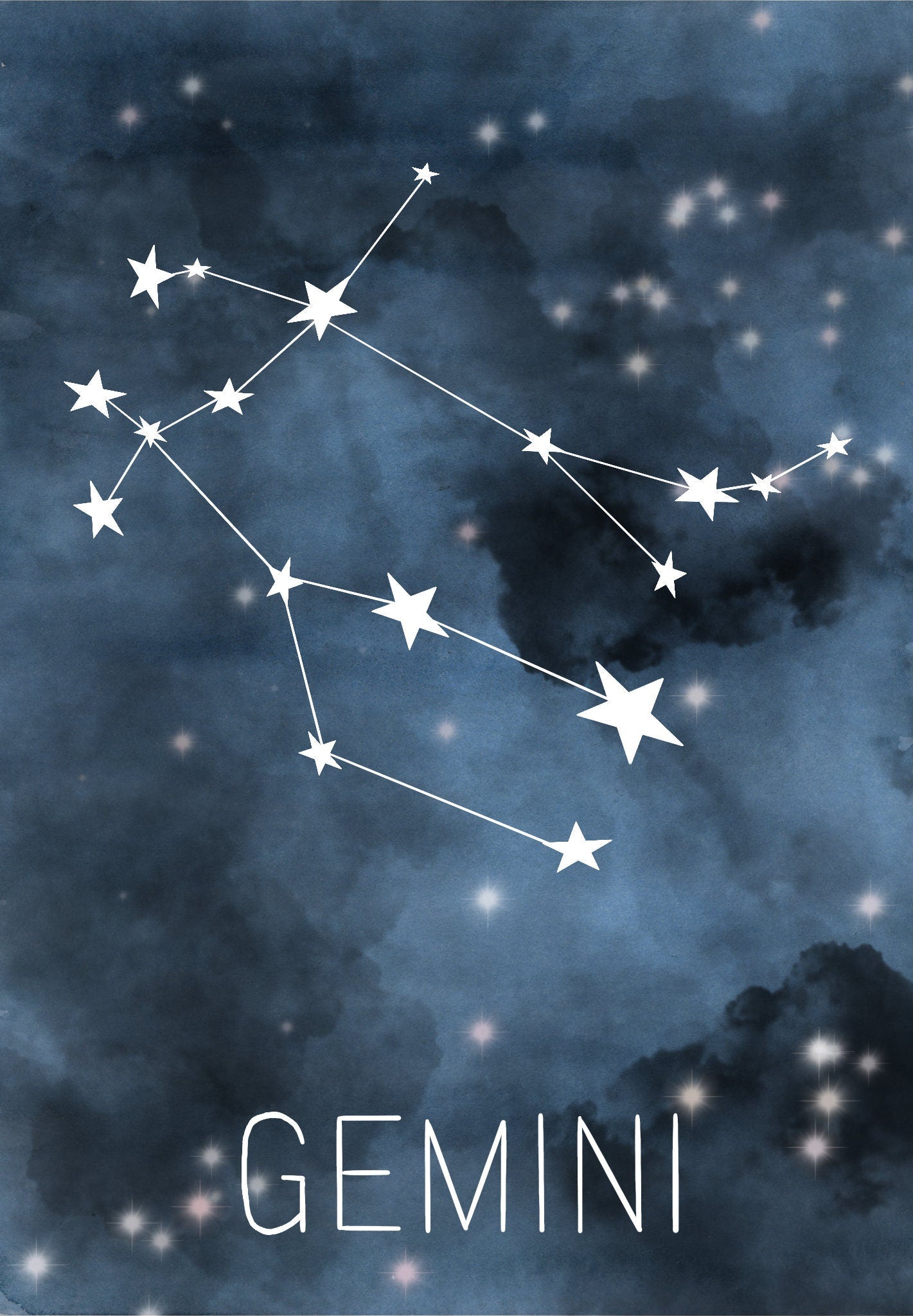 Gemini Constellation Birthday Card