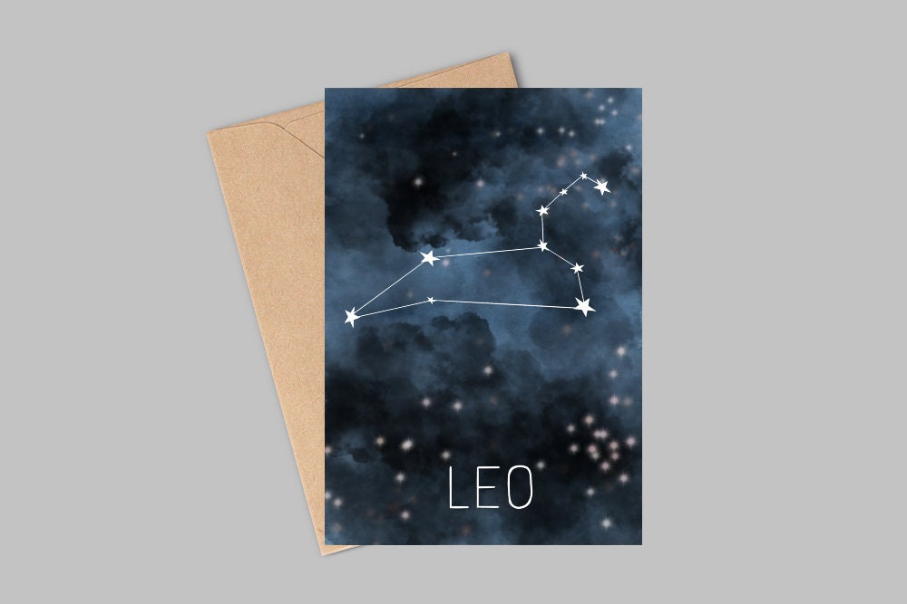 Leo Constellation Birthday Card