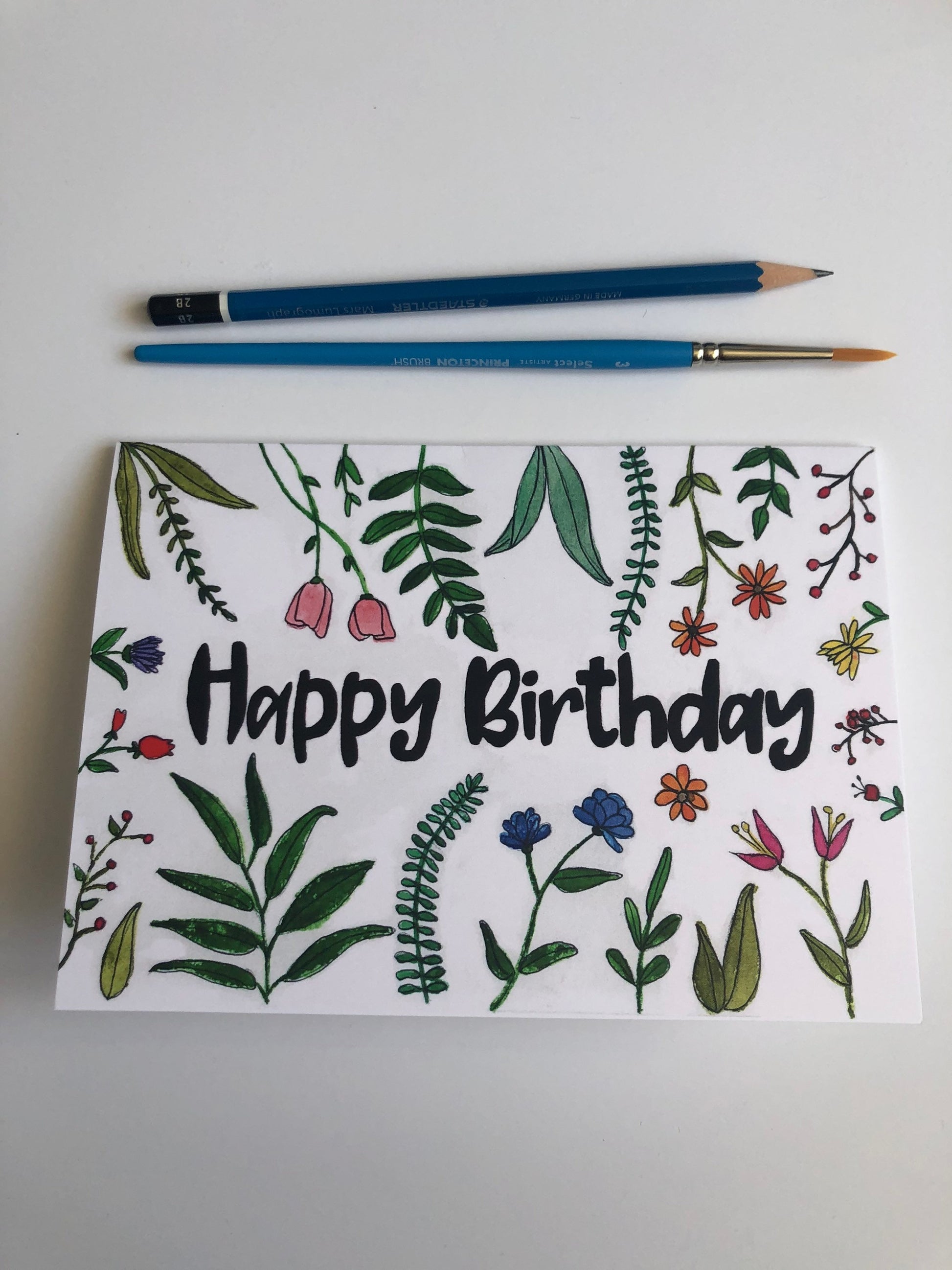 happy birthday design drawing