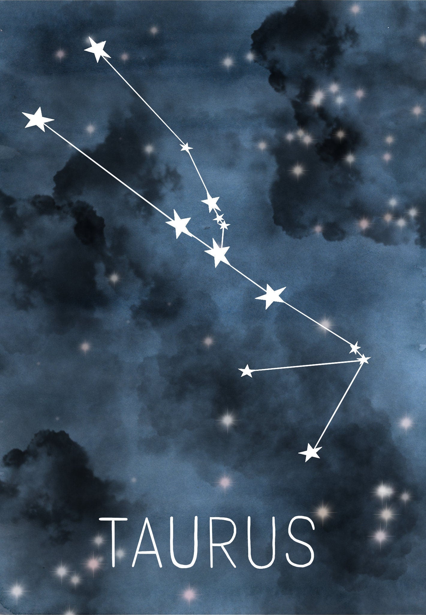Taurus Zodiac Constellation Birthday Card