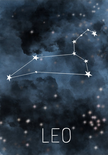 Leo Constellation Birthday Card