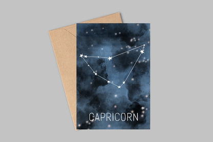 Capricorn Constellation Birthday Card